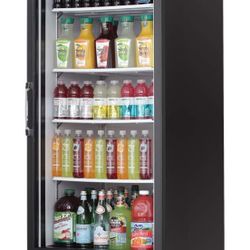EMGR24B Reach-in Merchandising Refrigerator 1 Glass Door, 115v, NSF - 25 cu.ft Black