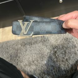 Louis Vuitton, Damier, Blue/Grey, 33 Waist