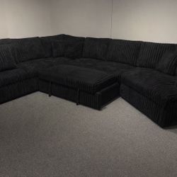 🛋️NEW!! Corduroy Sleeper Sectional Sofa STILL IN BOX 📦 