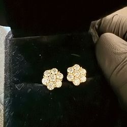 Six petal Ice Moissanite Earrings