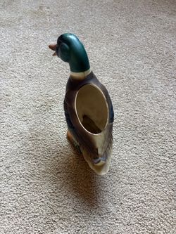Vintage Ceramic Mallard Duck Planter