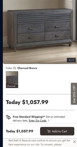 Modern Charcoal 6-Drawer Dresser