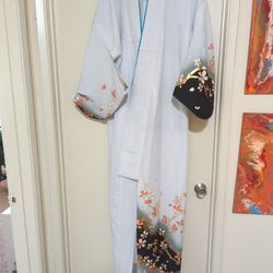 Decorative Japanese Kimono With Obi