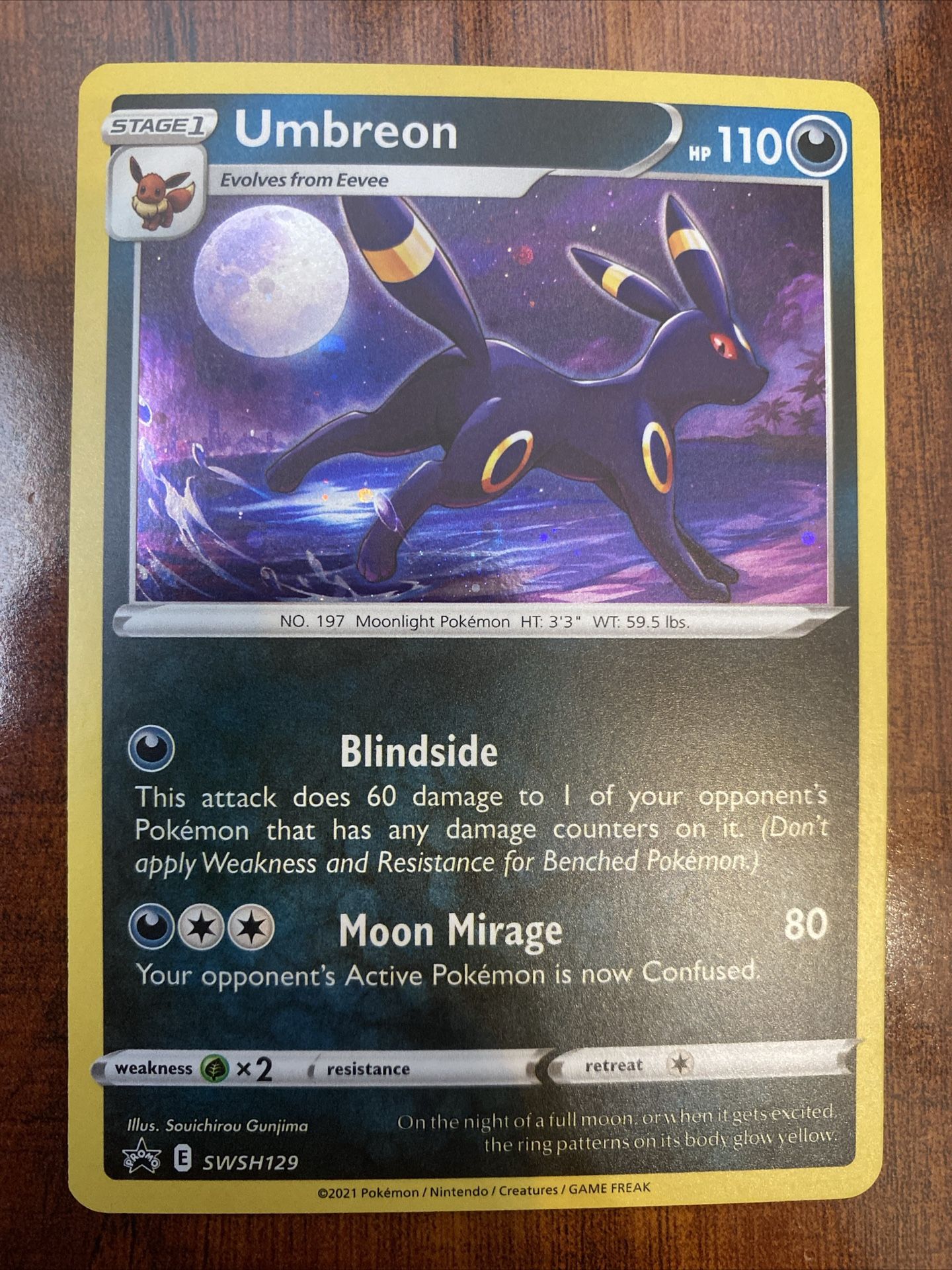 Pokemon Umbreon SWSH129 Black Star Promo Holo NM