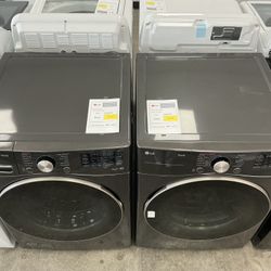 LG 4.5 Cu. Ft. Washer w/Steam, TurboWash360; 7.4 Cu. Ft. Vented Electric Dryer w/Sensor Dry
