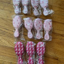 New Set of 11 Breast Cancer Awareness Mini Hairbrushes