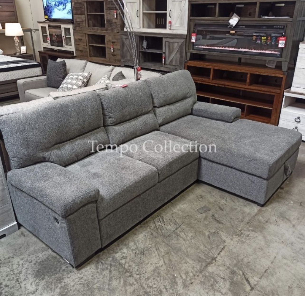 NEW SECTIONAL SLEEPER SOFA WITH STORAGE - SKU# ASHYANTISTC 