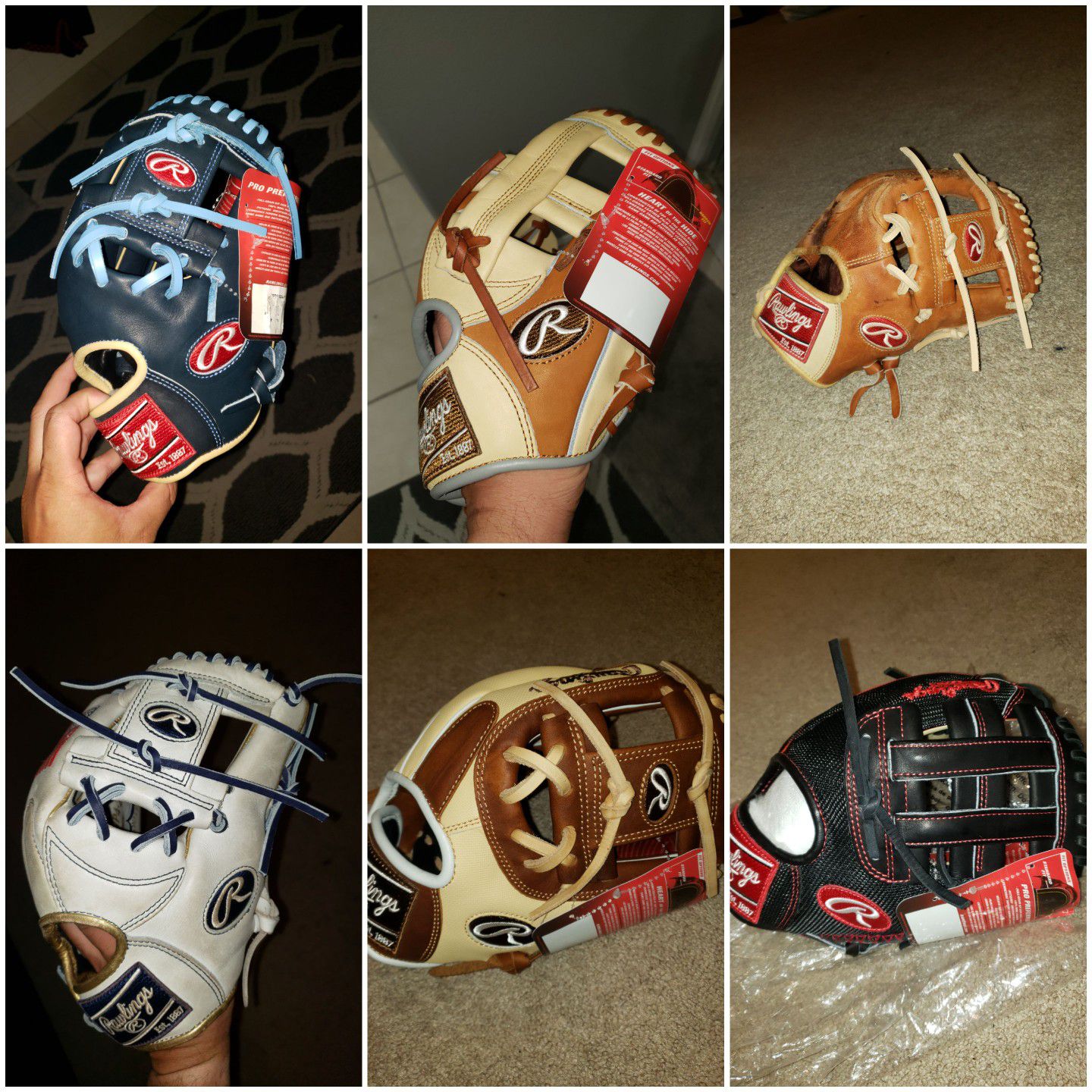 Rawlings Wilson A2000 Heart of the hide baseball gloves