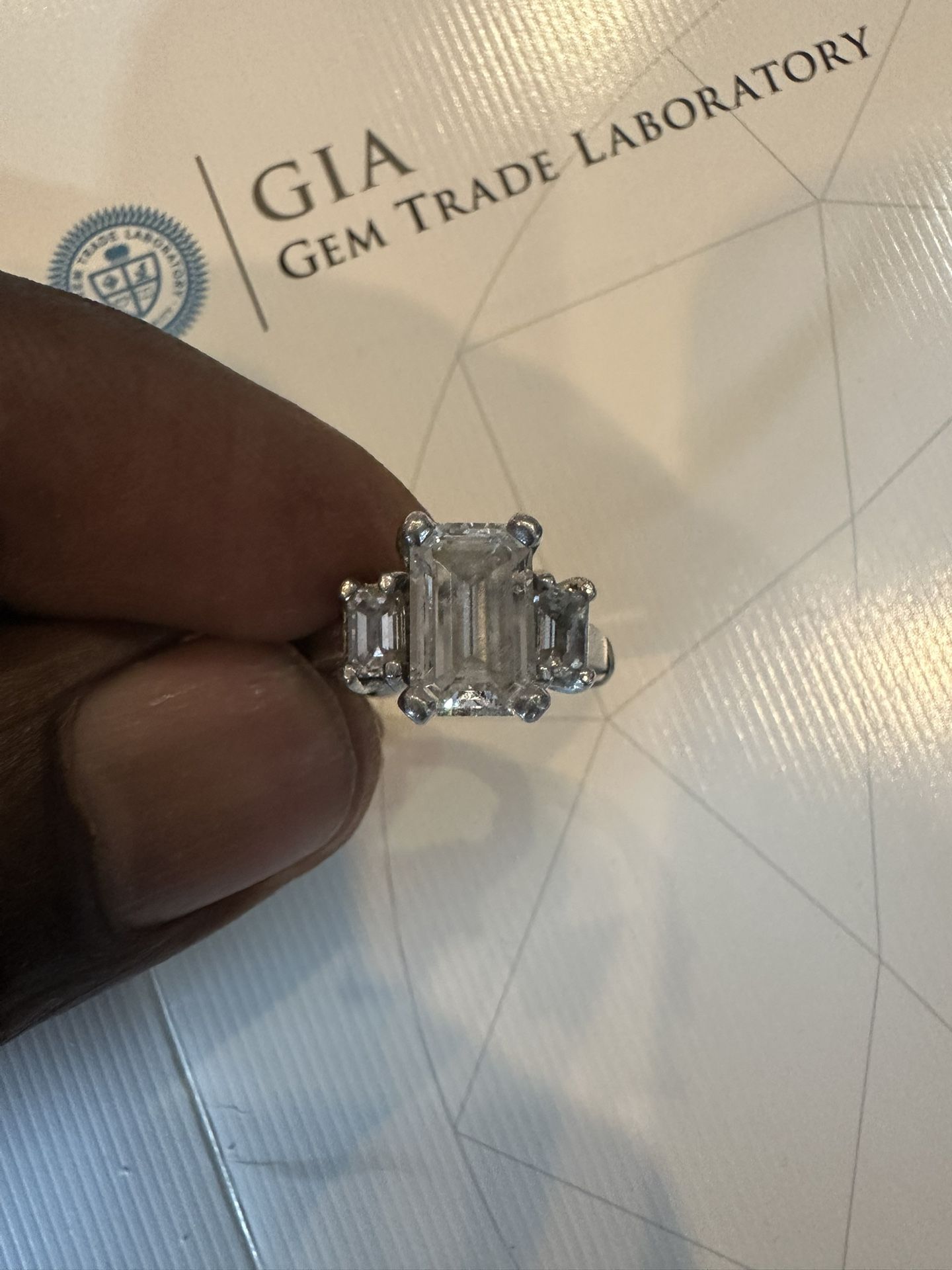 3-stone Natural Diamond Platinum Engagement Ring