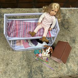Baby Doll W/ Bed, Clothes & Pet House 