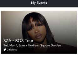 SZA MSG TICKET NIGHT 1 