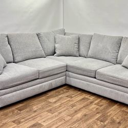 Gray Feather-Blend L- Shaped Sectional couch