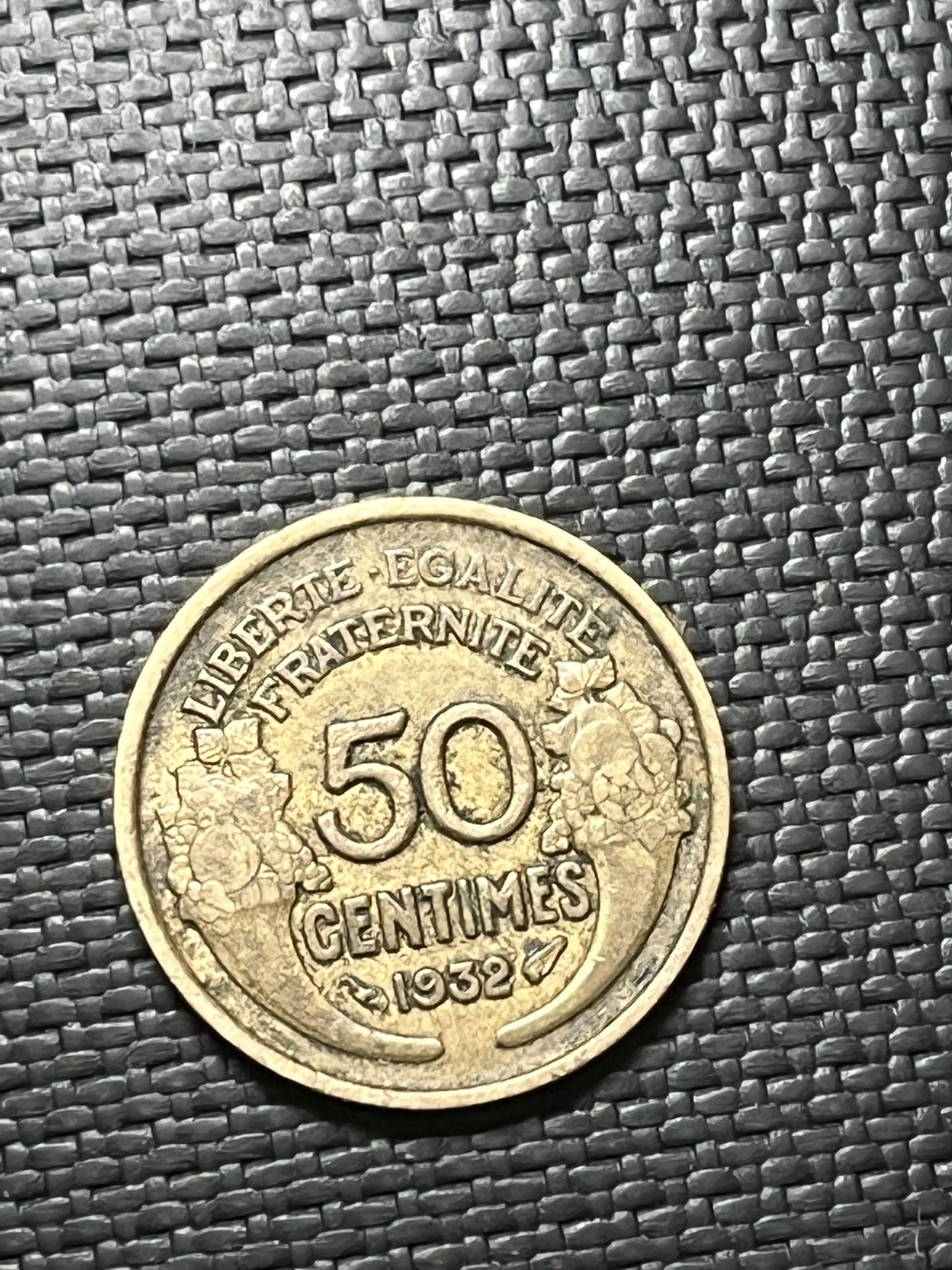 1932 Fifty Centimes Coin