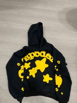 Sp5der Black and Yellow Star Hoodie