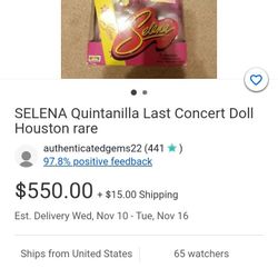 Selena Limited Edition Doll Damaged Box