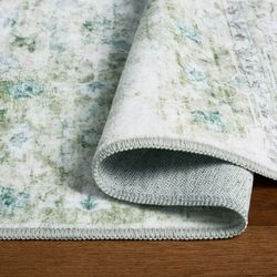 Everwash Washable Area Rug "Green", 6'6"x 9'6"