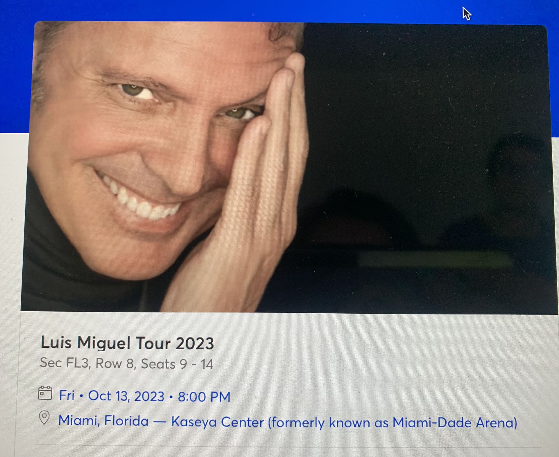 Luis miguel Tickets Concert 2023