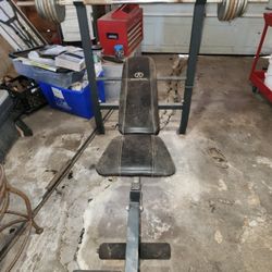 Weight Bench With Bar & Weights 