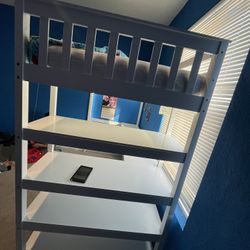 White Twin Size Loft Bed