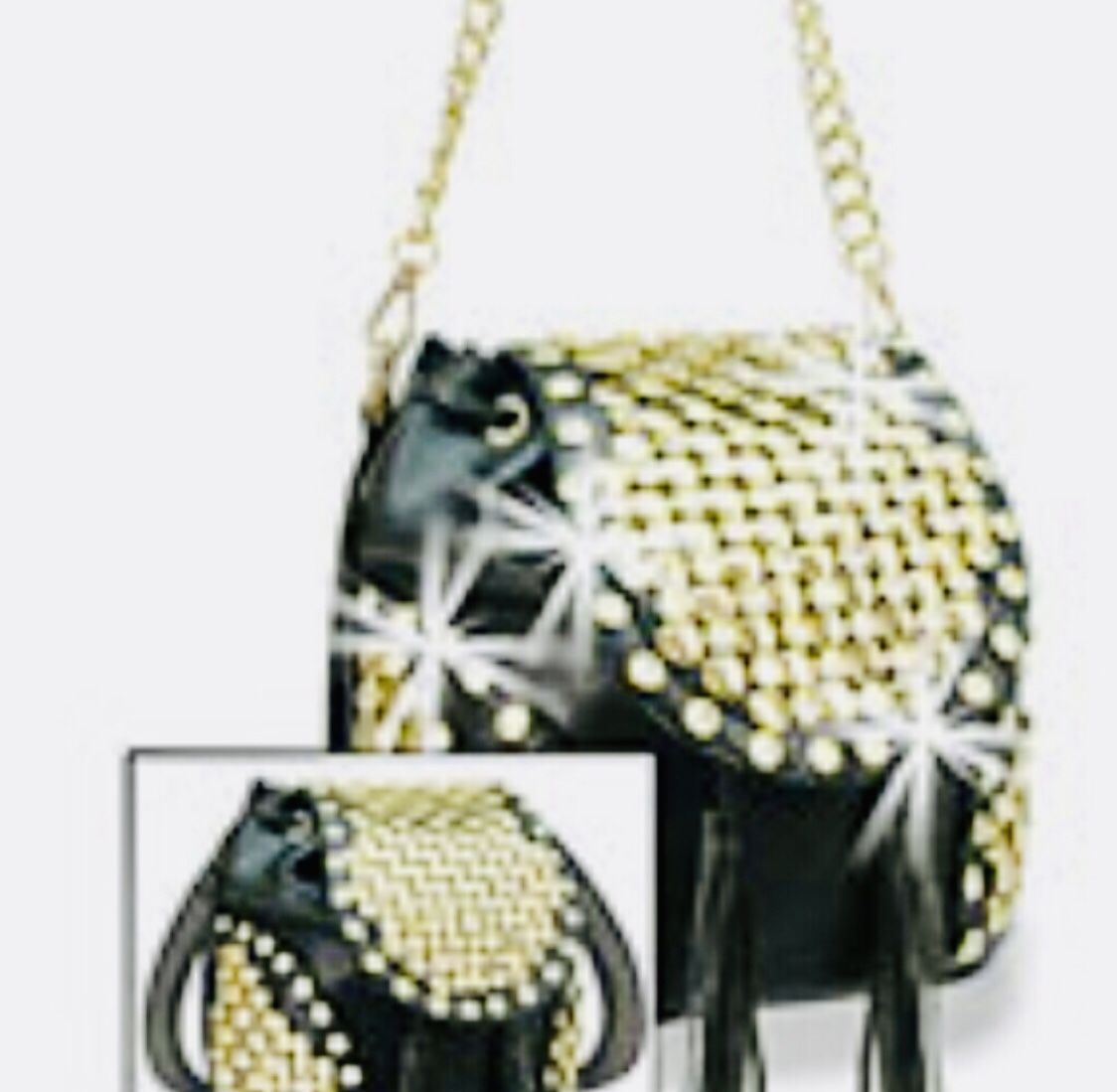 Purse W/Rhinestones and Gold Studs