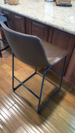 Brown Faux Leather Bar Stool