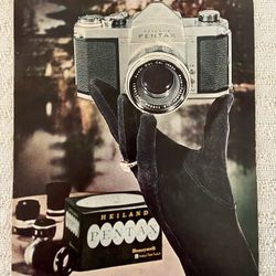 1959 Vintage Print Ad Heiland Pentax Honeywell Camera Original