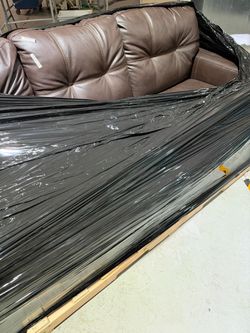 New Brown Leather Sofa 80x33x30
