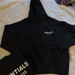 Fear of God Essentials FW24 Black And White Hoodie Size Extra Large New