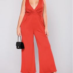 3X Red Jumpsuit Fashion Nova