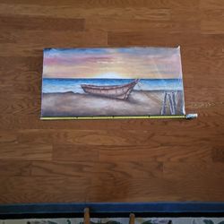 Large Beach Canoe Wall Art 