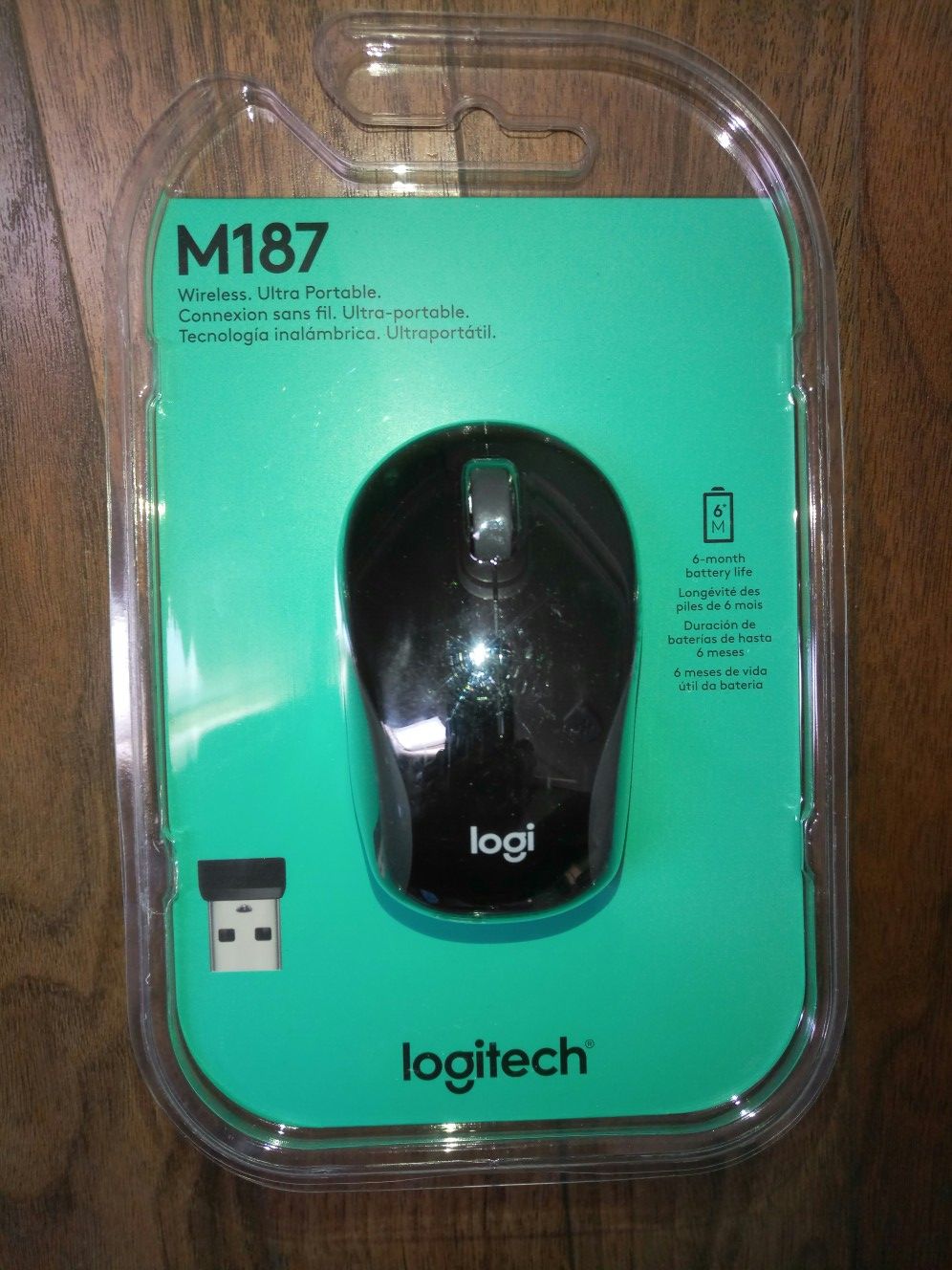 Logitech M187 Mini Wireless Mouse Black New