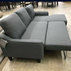 Jarreau Gray Sofa Chaise Sleeper Same Day Delivery