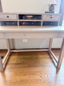 Refinished Wood Desk and Hutch