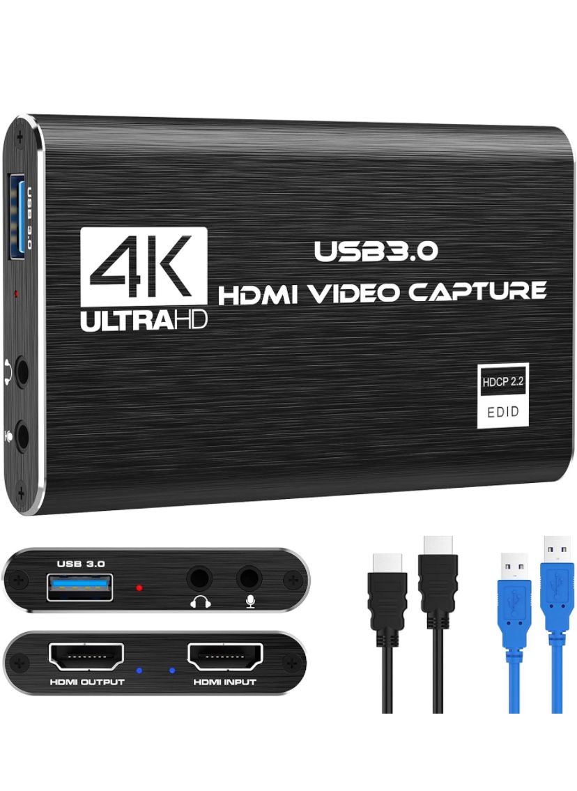 Rybozen 4K Audio Video Capture Card, USB 3.0 HDMI Video Capture Device, Full HD 1080P for Game Recording, 