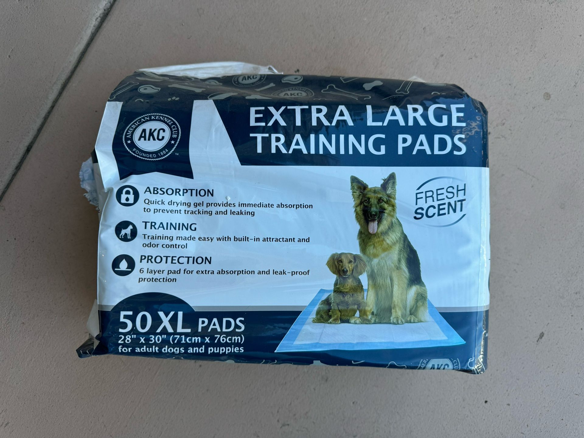 Pack of AKC X-Large Potty Training Dog Pads