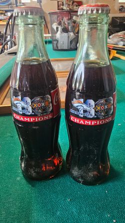 Denver Broncos coke bottles