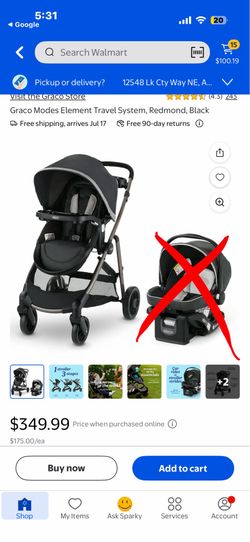 Car seat stroller combo with base