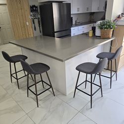 Mid century modern bar stools Heather gray