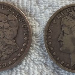 Lot of 2 Morgan Dollars: 1879 S & 1881 O