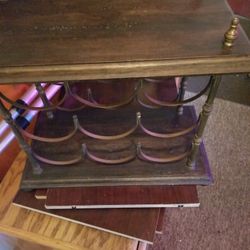 Wine Rack Wood Top Sturdy 