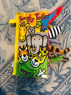 Jellycat soft sensory book jungly tails