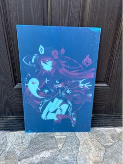 Genshi Mihoyo Hu Tao & Raiden Shogun Gallery Panda Acrylic Wall Art Large Poster