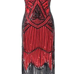 Sequin Dress Red/Black  
