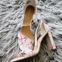 White Pink Block Heels New 9 40 Shoes Women