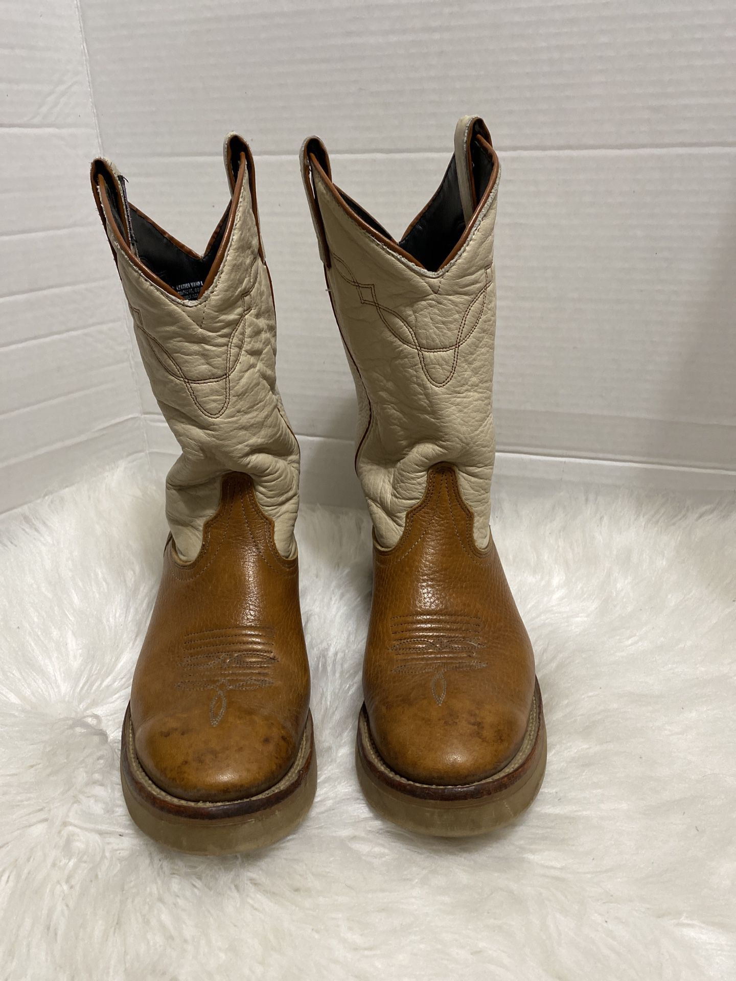 Women’s Laredo Boots Size 8 Cowboy Western Two tone Brown Beige 6964