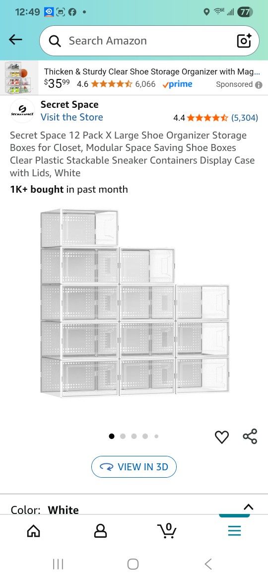 12 Pack X Large Shoe Organizer Storage Boxes for Closet, Modular Space Saving Shoe Boxes Clear Plastic Stackable Sneaker Containers Display Case with 