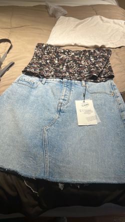 Demim  white washed skirt