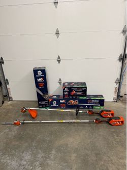 Husqvarna 40-volt garden tools new never been used over $2000 1Husqvarna Hedge Master 320iHD60 40-volt 24-in Battery Hedge Trimmer 4 Ah Battery Inclu