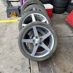 18s And 19s Staggered Corvette Rims With Good Tires 90%