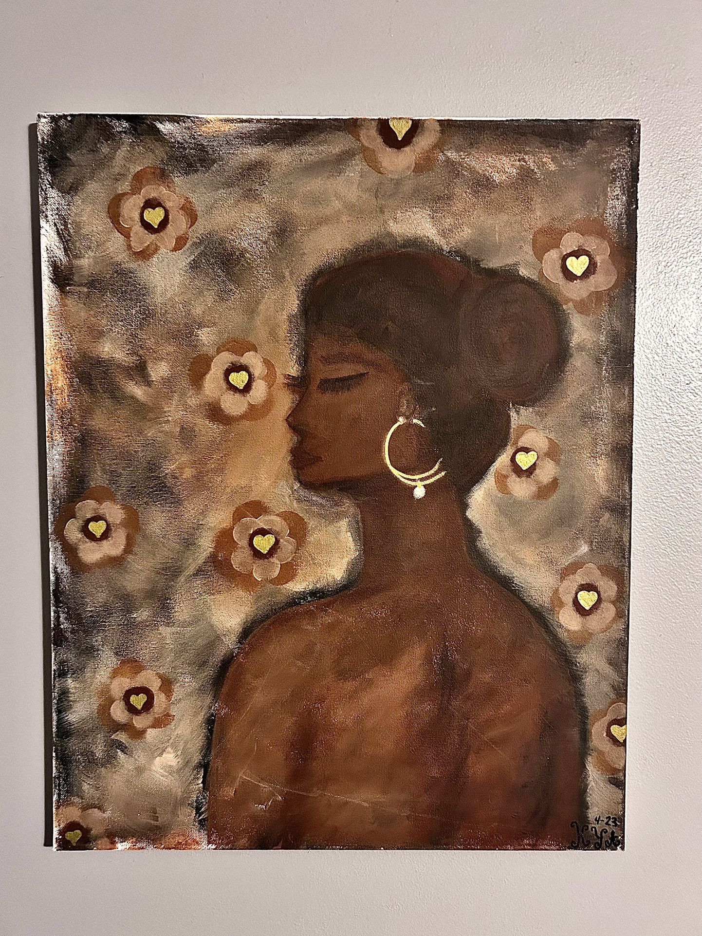 Acrylic Hand Painted Original Artwork “ Black Beauty” 20” x 16” x 1”